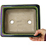 Maceta rectangular para bonsái craquelé verde de Terahata Satomi Mazan - 215 x 180 x 83 mm