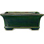Rechthoekige groene craquelé bonsaipot van Terahata Satomi Mazan - 215 x 180 x 83 mm