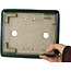 Maceta rectangular para bonsái craquelé verde de Terahata Satomi Mazan - 215 x 180 x 83 mm