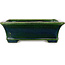 Maceta rectangular para bonsái verde de Terahata Satomi Mazan - 250 x 215 x 82 mm