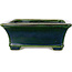 Pot à bonsaï rectangulaire vert par Terahata Satomi Mazan - 250 x 215 x 82 mm
