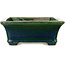 Rechthoekige groene bonsaipot van Terahata Satomi Mazan - 250 x 215 x 82 mm