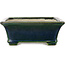 Pot à bonsaï rectangulaire vert par Terahata Satomi Mazan - 250 x 215 x 82 mm