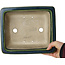 Rechthoekige groene bonsaipot van Terahata Satomi Mazan - 250 x 215 x 82 mm