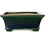 Pot à bonsaï rectangulaire vert par Terahata Satomi Mazan - 250 x 215 x 82 mm