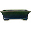 Rechthoekige groene bonsaipot van Terahata Satomi Mazan - 250 x 215 x 82 mm