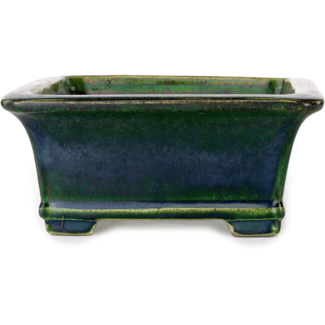 Rechthoekige groene bonsaipot van Terahata Satomi Mazan - 235 x 187 x 83 mm