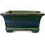 Rechthoekige groene bonsaipot van Terahata Satomi Mazan - 235 x 187 x 83 mm