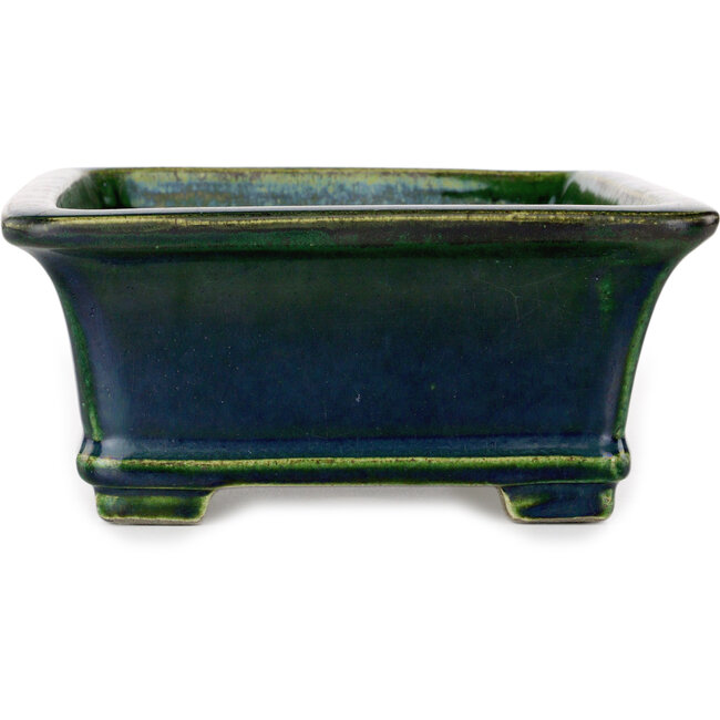 Vaso bonsai rettangolare verde di Terahata Satomi Mazan - 235 x 187 x 83 mm