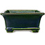 Pot à bonsaï rectangulaire vert par Terahata Satomi Mazan - 235 x 187 x 83 mm