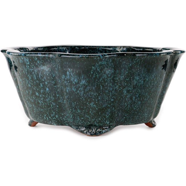 Pot à bonsaï Lotus sarcelle de Shuhou - 410 x 410 x 175 mm