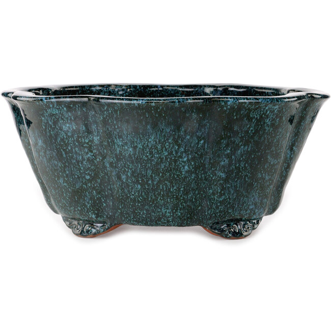 Pot à bonsaï Lotus sarcelle de Shuhou - 410 x 410 x 175 mm