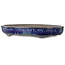Ovaler, weiß-blauer Bonsai-Topf von Shuhou – 423 x 328 x 65 mm