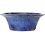 Round blue bonsai pot by Shuhou - 447 x 447 x 160 mm