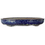 Oval white and blue bonsai pot by Shuhou - 423 x 328 x 65 mm