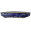 Maceta ovalada para bonsái blanca y azul de Shuhou - 423 x 328 x 65 mm