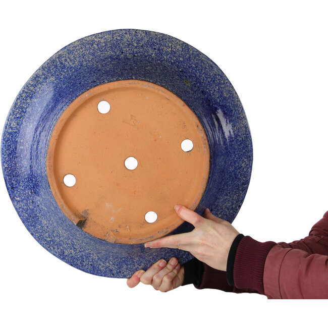 Pot à bonsaï rond bleu de Shuhou - 447 x 447 x 160 mm