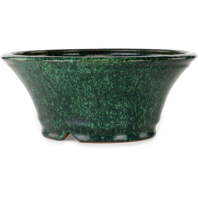 Vaso bonsai rotondo verde di Shuhou - 300 x 300 x 126 mm