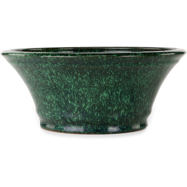Vaso bonsai rotondo verde di Shuhou - 300 x 300 x 126 mm
