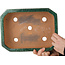 Rectangular green bonsai pot by Shuhou - 282 x 215 x 83 mm
