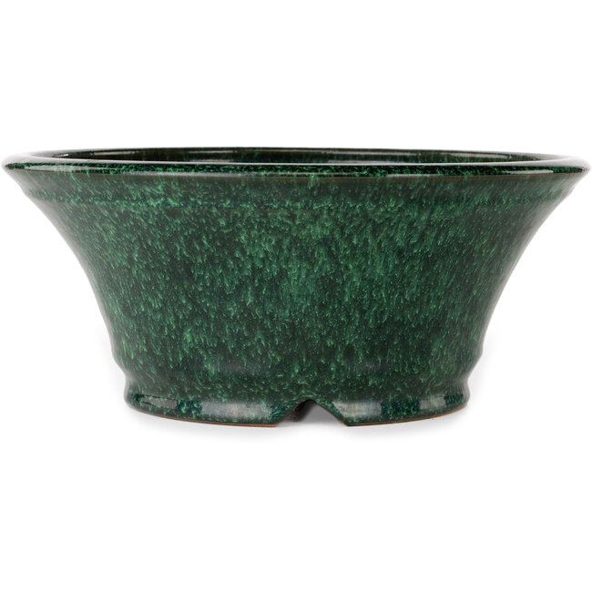 Vaso bonsai rotondo verde di Shuhou - 300 x 300 x 126 mm