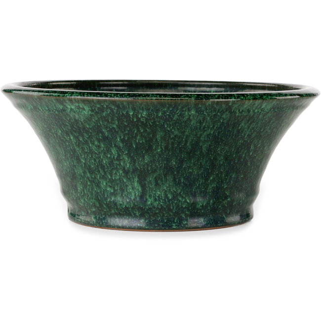 Vaso bonsai rotondo verde di Shuhou - 300 x 300 x 126 mm