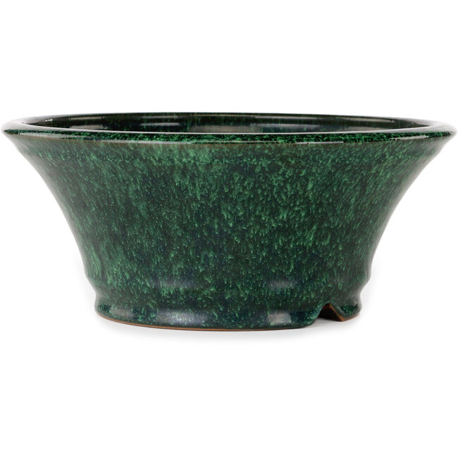 Round green bonsai pot by Shuhou - 300 x 300 x 126 mm