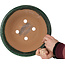 Ronde groene bonsaipot van Shuhou - 300 x 300 x 126 mm