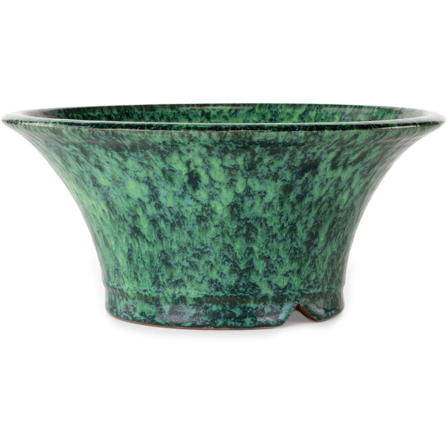 Maceta redonda verde para bonsái de Shuhou - 272 x 272 x 122 mm