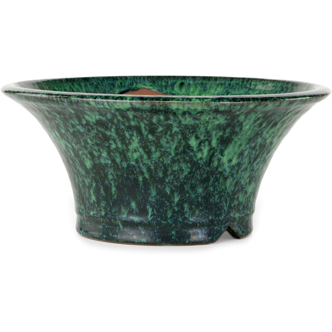 Ronde groene bonsaipot van Shuhou - 272 x 272 x 122 mm