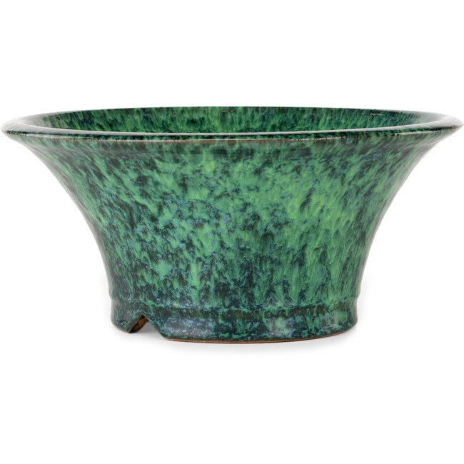 Vaso bonsai rotondo verde di Shuhou - 272 x 272 x 122 mm