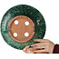 Round green bonsai pot by Shuhou - 272 x 272 x 122 mm