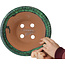 Ronde groene bonsaipot van Shuhou - 272 x 272 x 122 mm