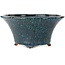 Round blue bonsai pot by Shuhou - 305 x 305 x 145 mm