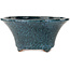 Round blue bonsai pot by Shuhou - 305 x 305 x 145 mm