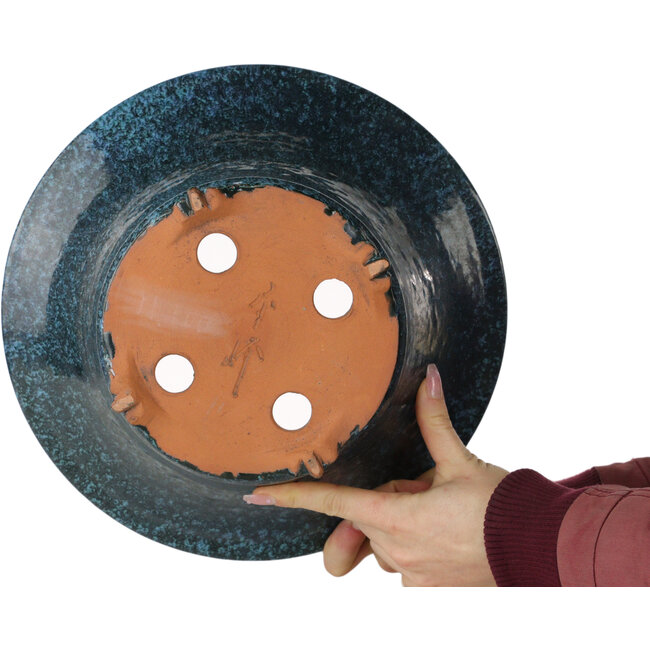 Ronde blauwe bonsaipot van Shuhou - 305 x 305 x 145 mm