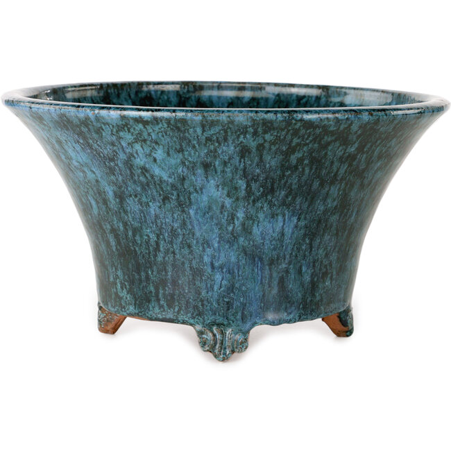 Pot à bonsaï rond bleu de Shuhou - 245 x 245 x 136 mm