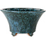 Round blue bonsai pot by Shuhou - 245 x 245 x 136 mm