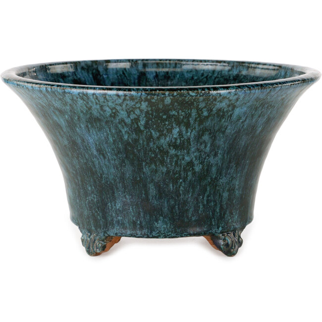 Vaso bonsai rotondo blu di Shuhou - 245 x 245 x 136 mm