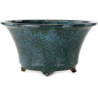  Shuuhou (Hidemi Kataoka) 245 mm runder blauer Bonsaitopf von Shuhou, Tokoname, Japan