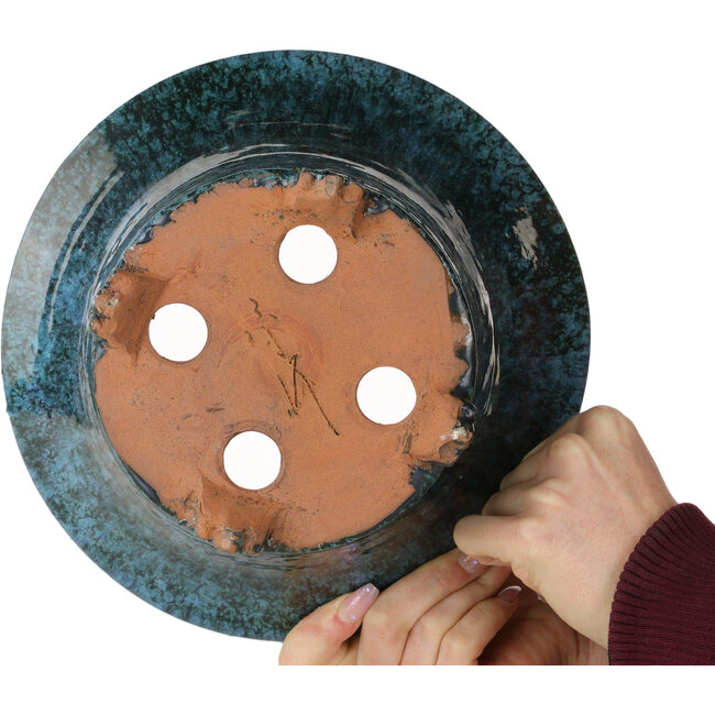 Vaso bonsai rotondo blu di Shuhou - 245 x 245 x 136 mm