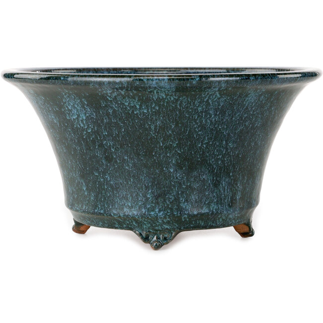 Vaso bonsai rotondo blu di Shuhou - 245 x 245 x 125 mm