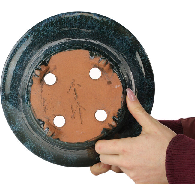 Runder blauer Bonsai-Topf von Shuhou – 245 x 245 x 125 mm