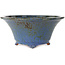 Ronde blauw-bruine bonsaipot van Shuhou - 305 x 305 x 135 mm