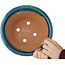 Pot à bonsaï rond bleu craquelé de Shuhou - 237 x 237 x 120 mm