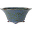 Vaso bonsai rotondo blu e marrone di Shuhou - 305 x 305 x 135 mm