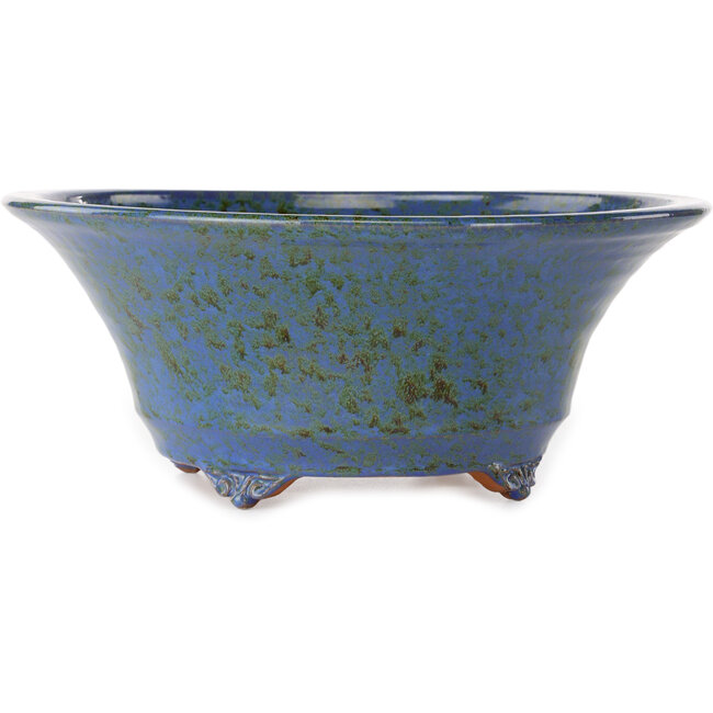 Runder blauer und brauner Bonsai-Topf von Shuhou – 285 x 285 x 118 mm