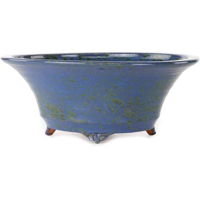 Vaso bonsai rotondo blu e marrone di Shuhou - 285 x 285 x 118 mm