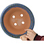 Pot à bonsaï rond bleu et marron de Shuhou - 285 x 285 x 118 mm