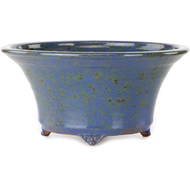 Runder blauer und brauner Bonsai-Topf von Shuhou – 244 x 244 x 120 mm